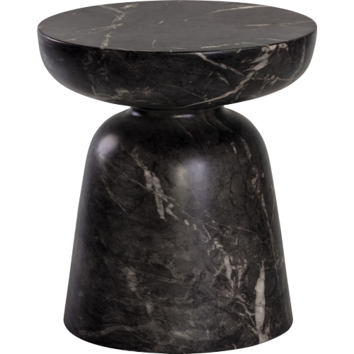 Lucida Outdoor End Table in Black Marble Look Concrete